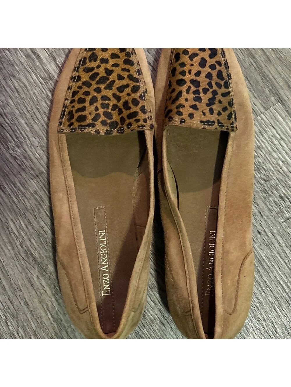 NEW ENZO ANGIOLINI Loafer Flats Shoes Brown Suede Leather Brazil 6.5M